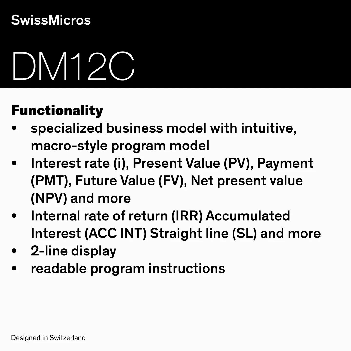 DM12C Financial Calculator
