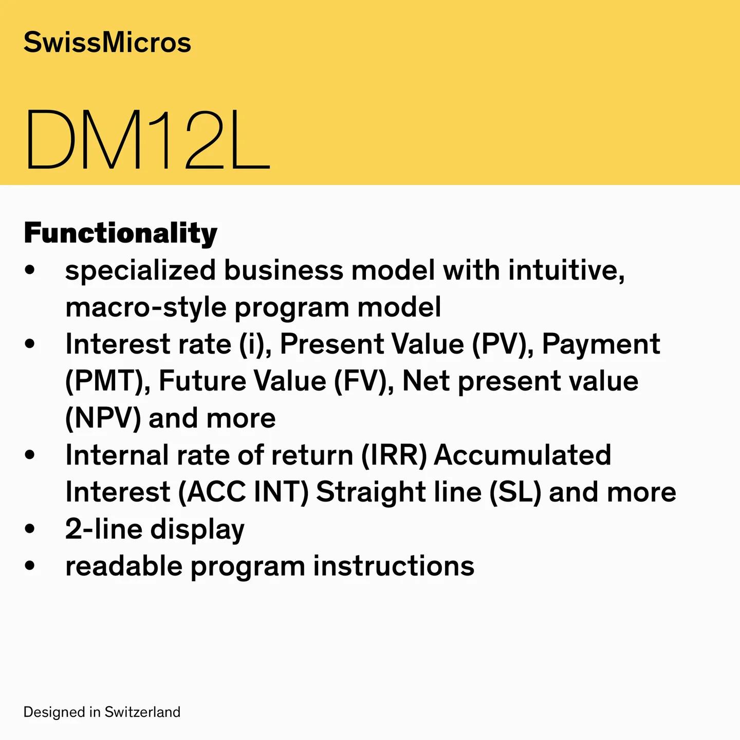DM12L Financial Calculator