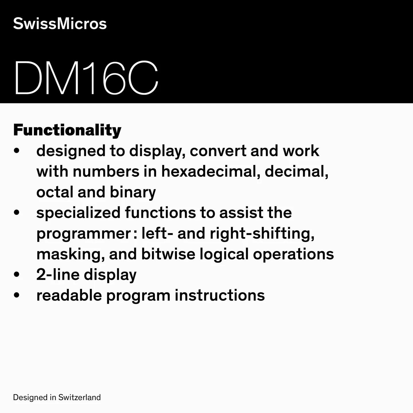 DM16C Programmer’s Calculator