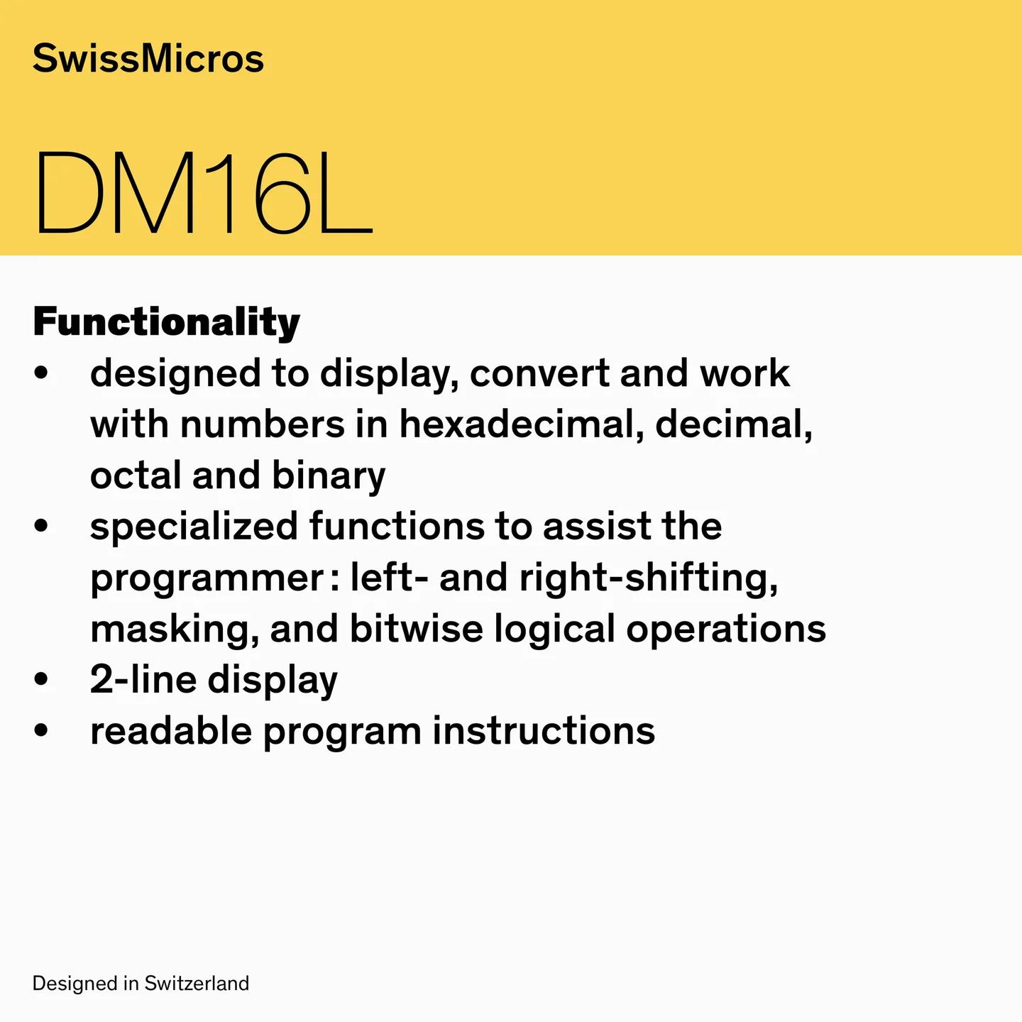 DM16L Programmer’s Calculator