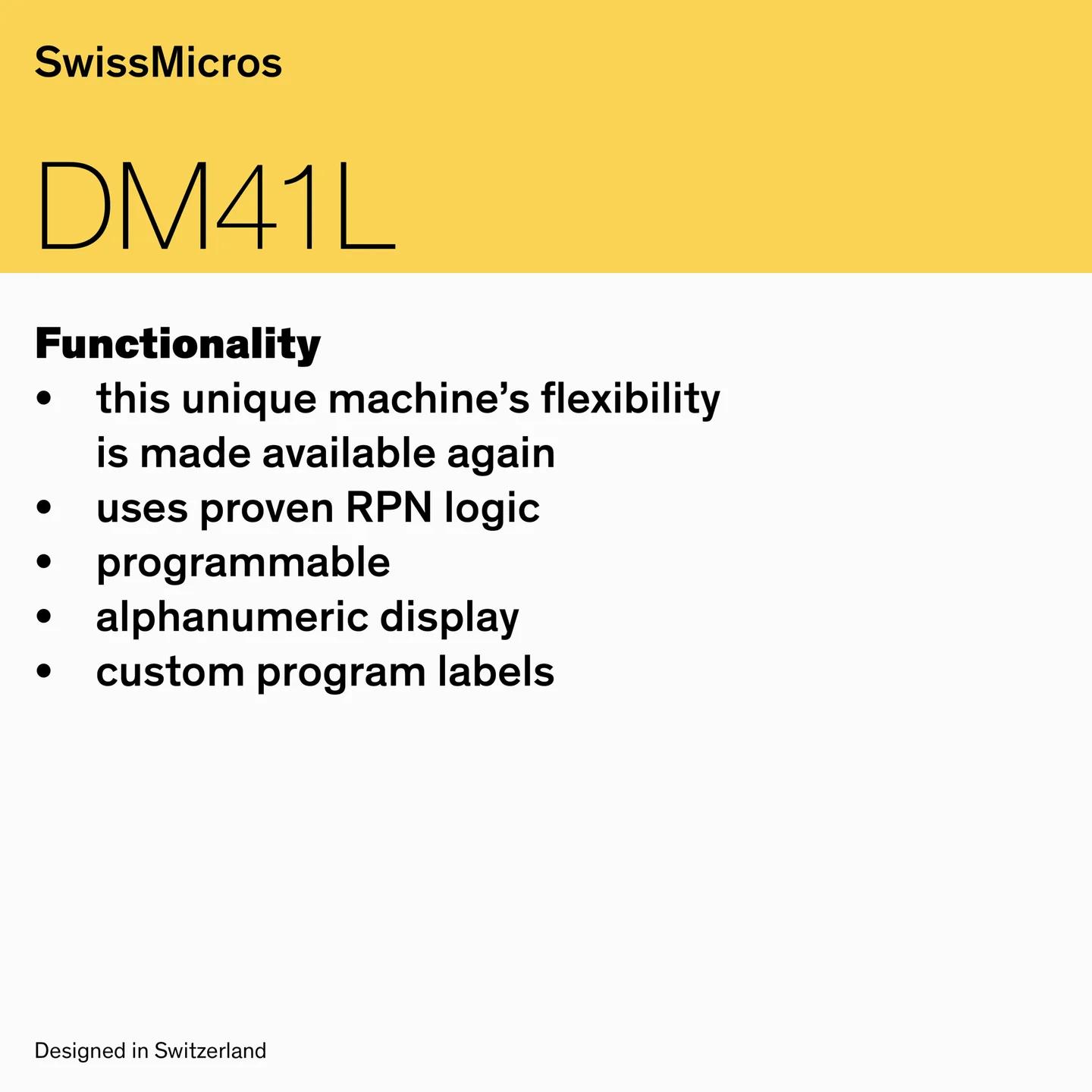 DM41L System Calculator