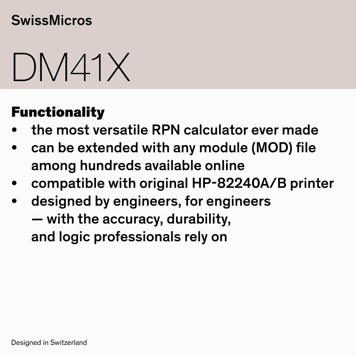 DM41X System Calculator