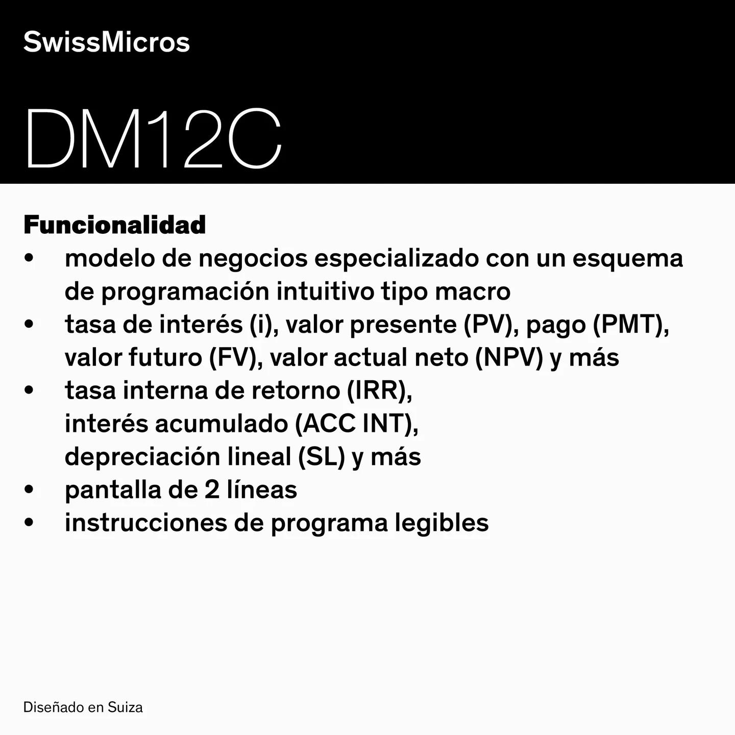 Calculadora financiera DM12C