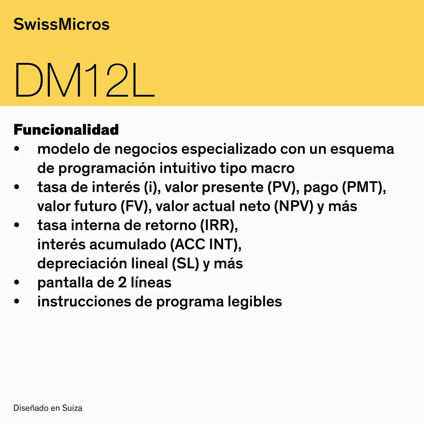 Calculadora financiera DM12L