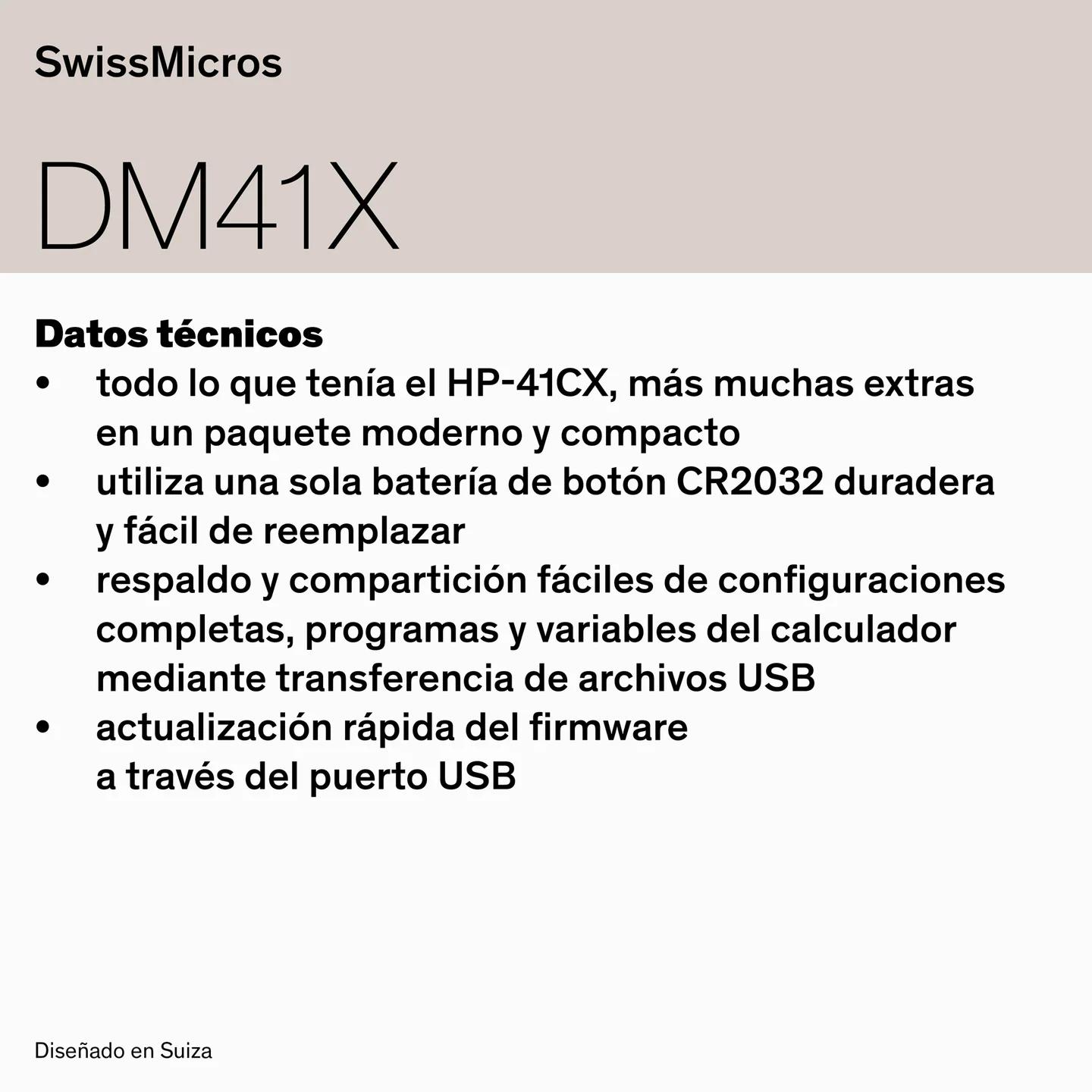 Calculadora del sistema DM41X