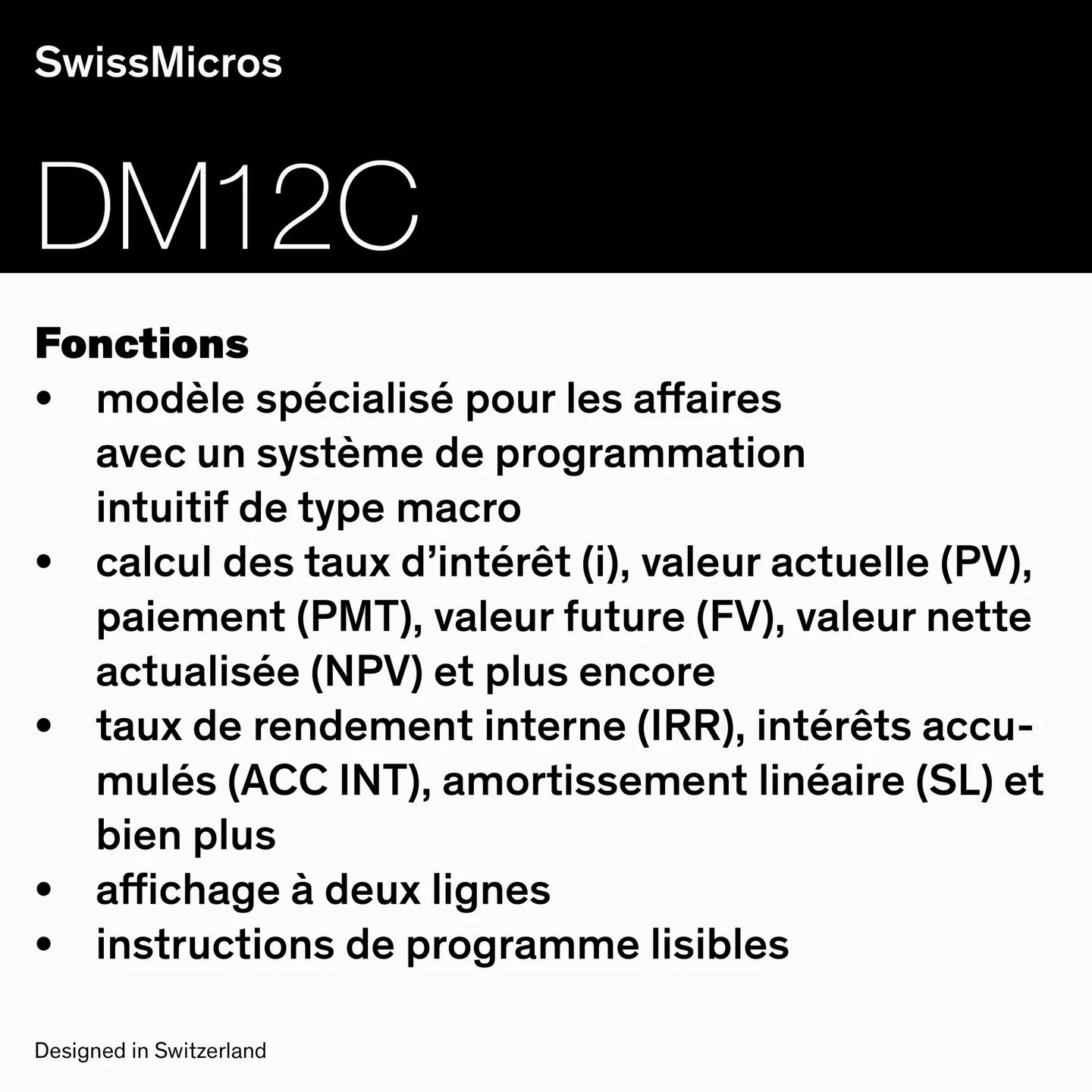 Calculatrice financière DM12C