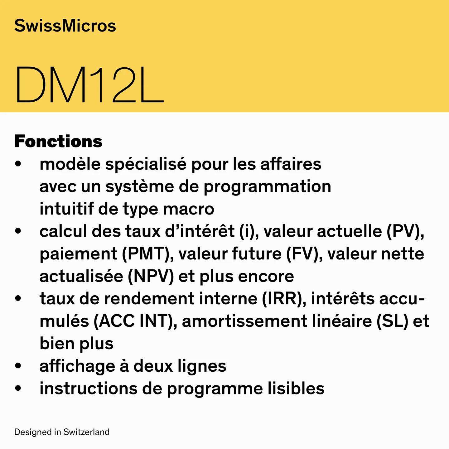 Calculatrice financière DM12L