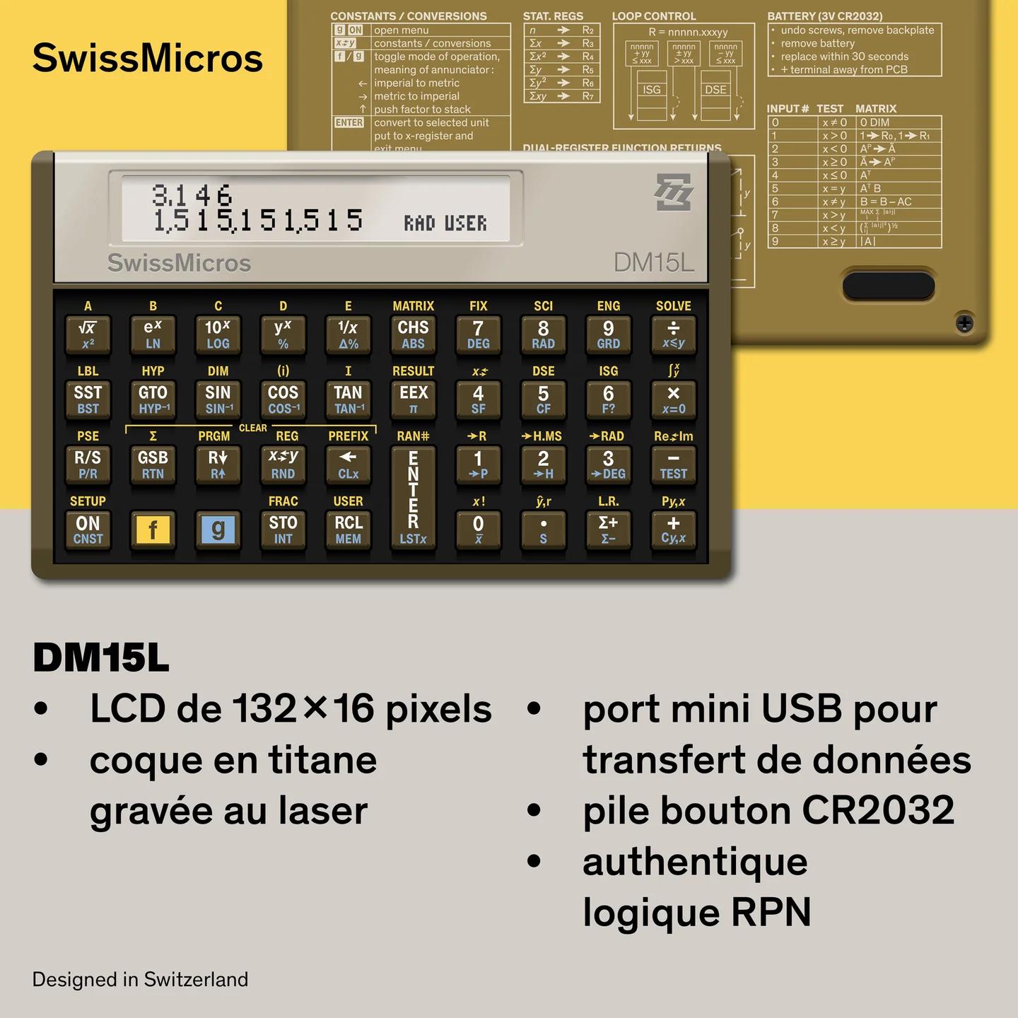 Calculatrice scientifique DM15L