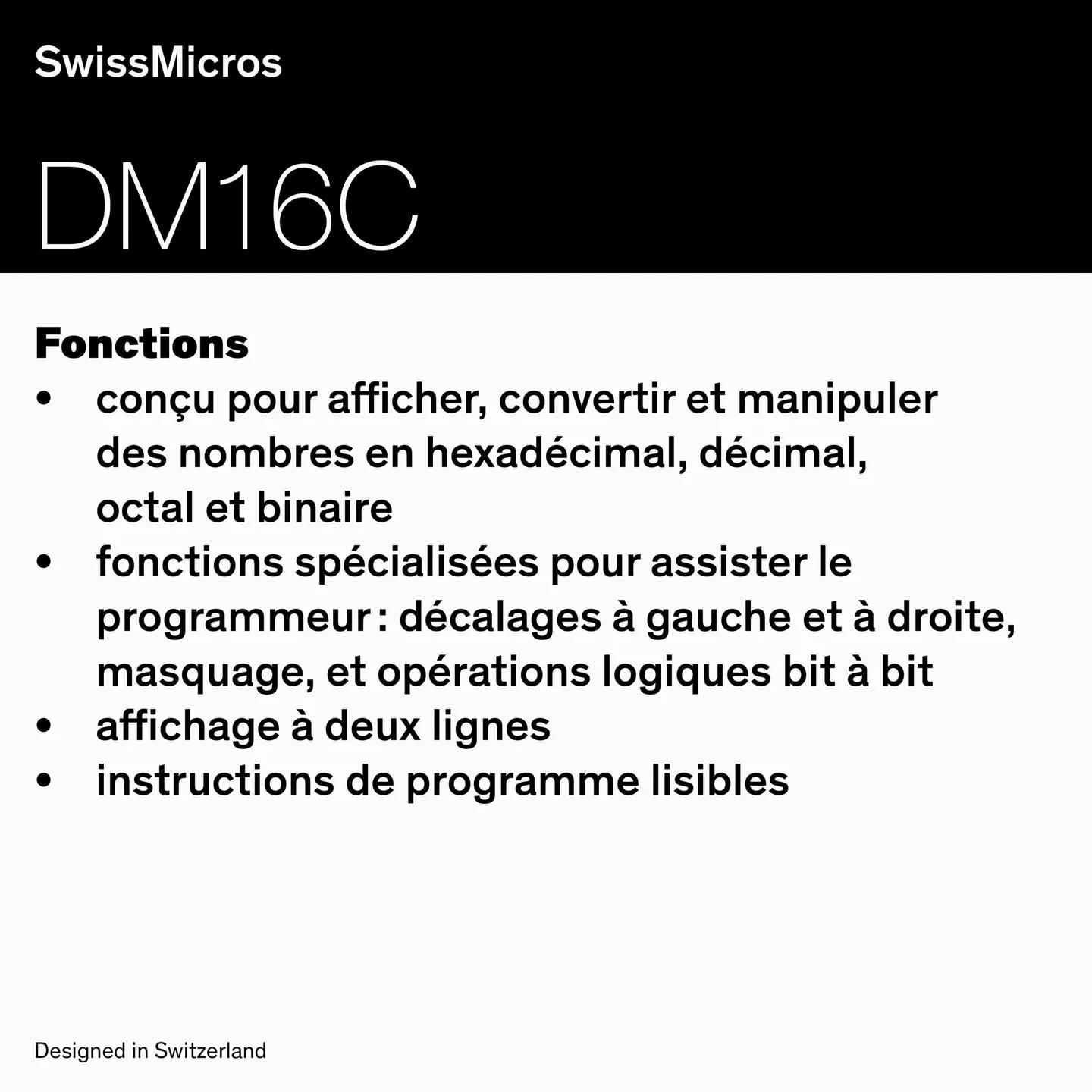 Calculatrice pour programmeurs DM16C