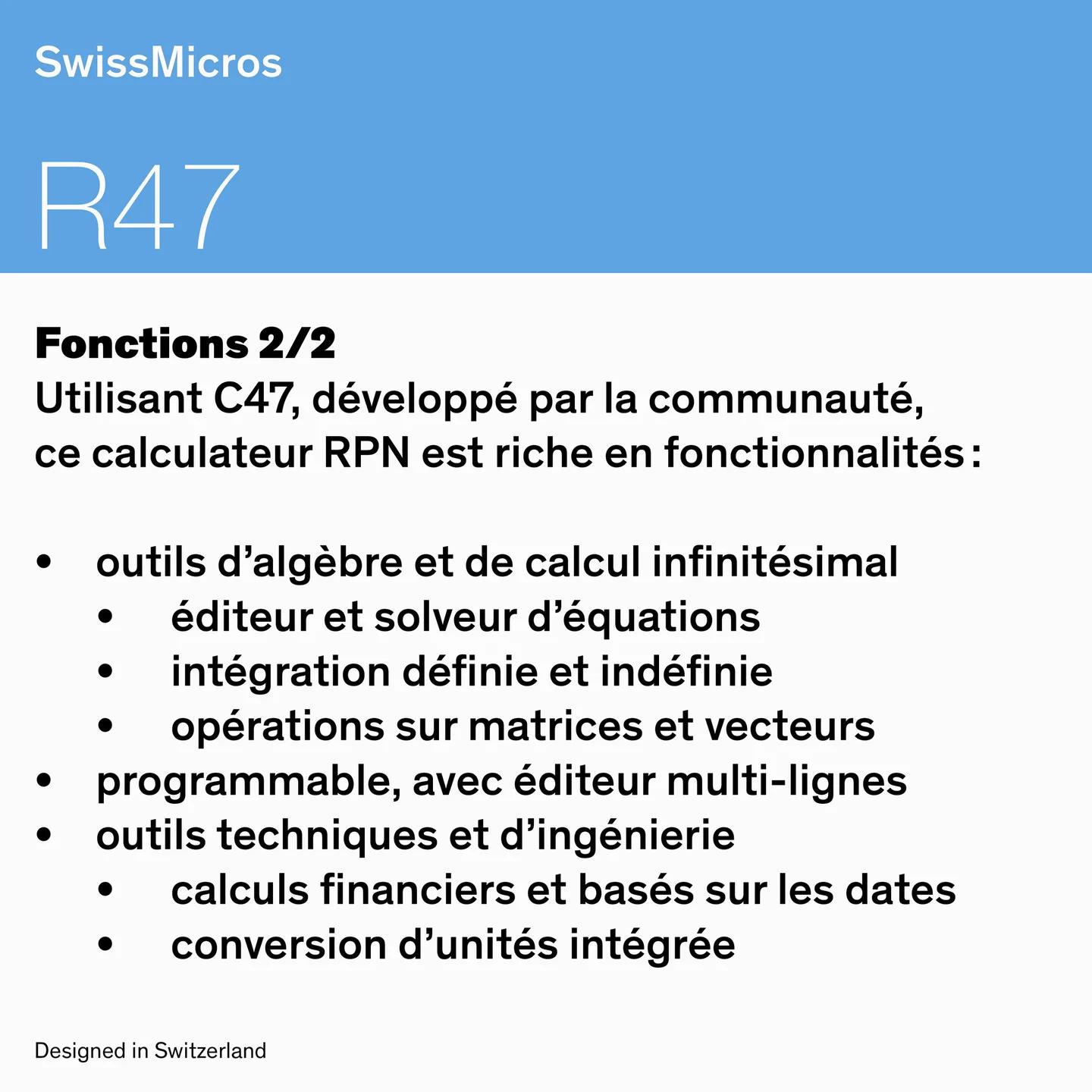 Calculatrice scientifique R47