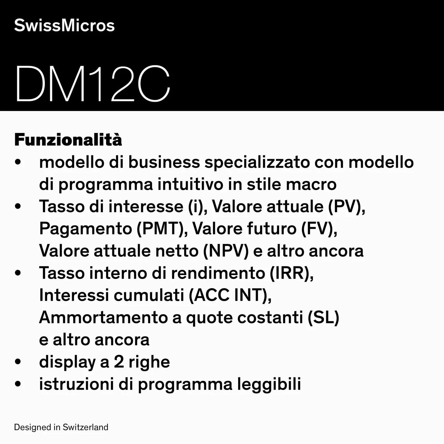 Calcolatrice finanziaria DM12C