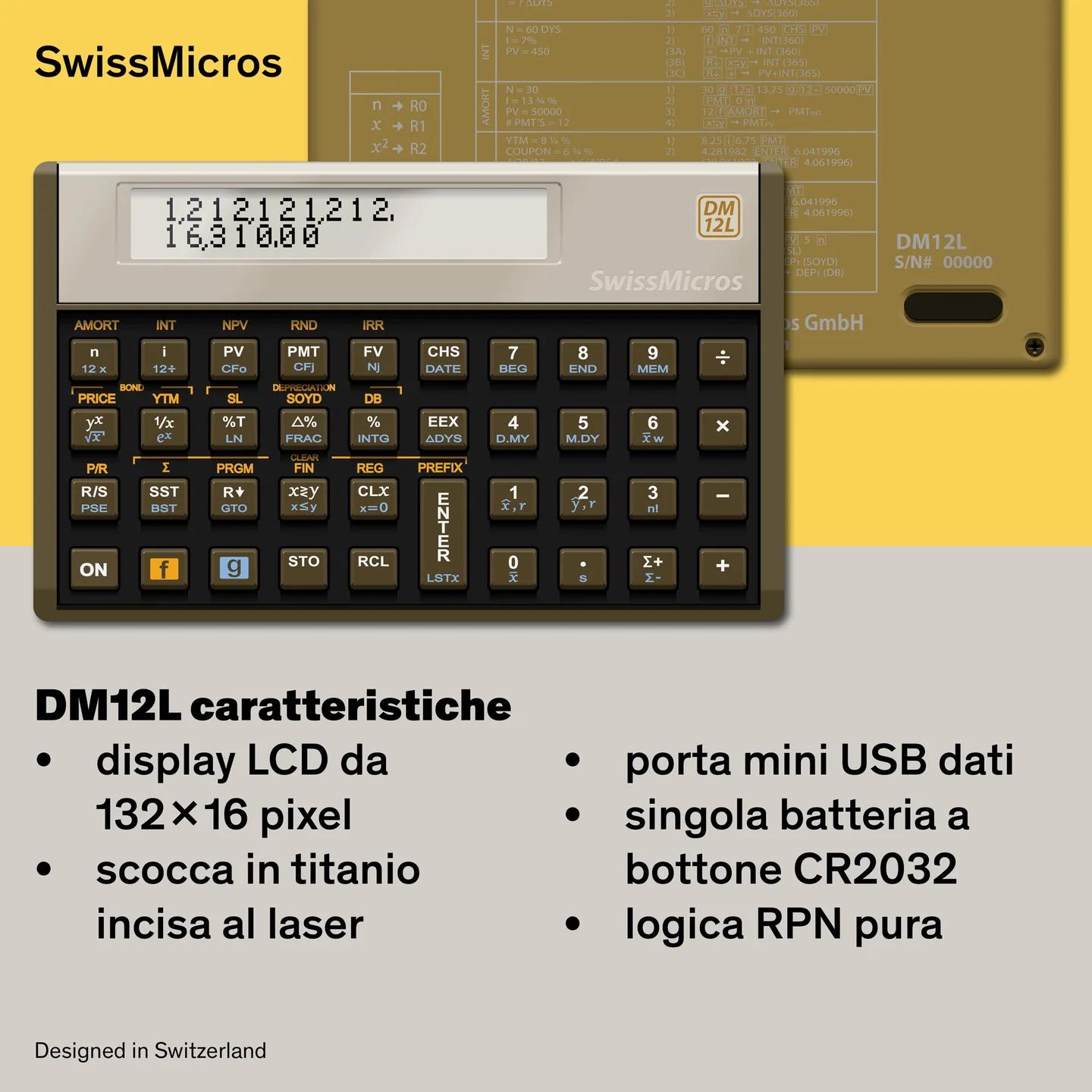 Calcolatrice finanziaria DM12L