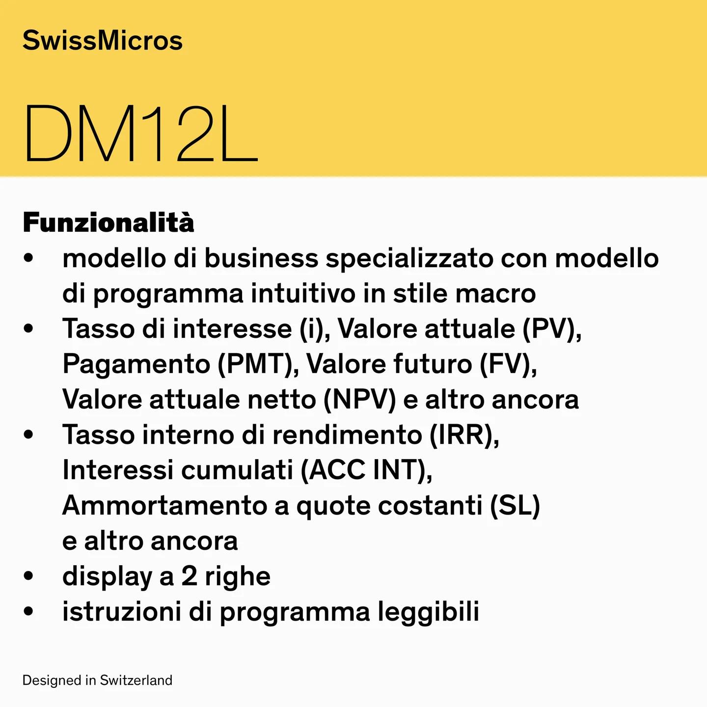 Calcolatrice finanziaria DM12L