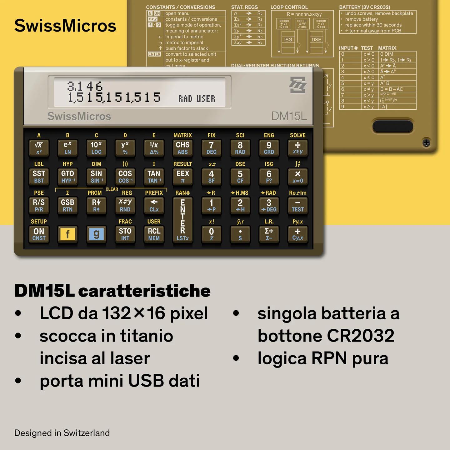 Calcolatrice scientifica DM15L