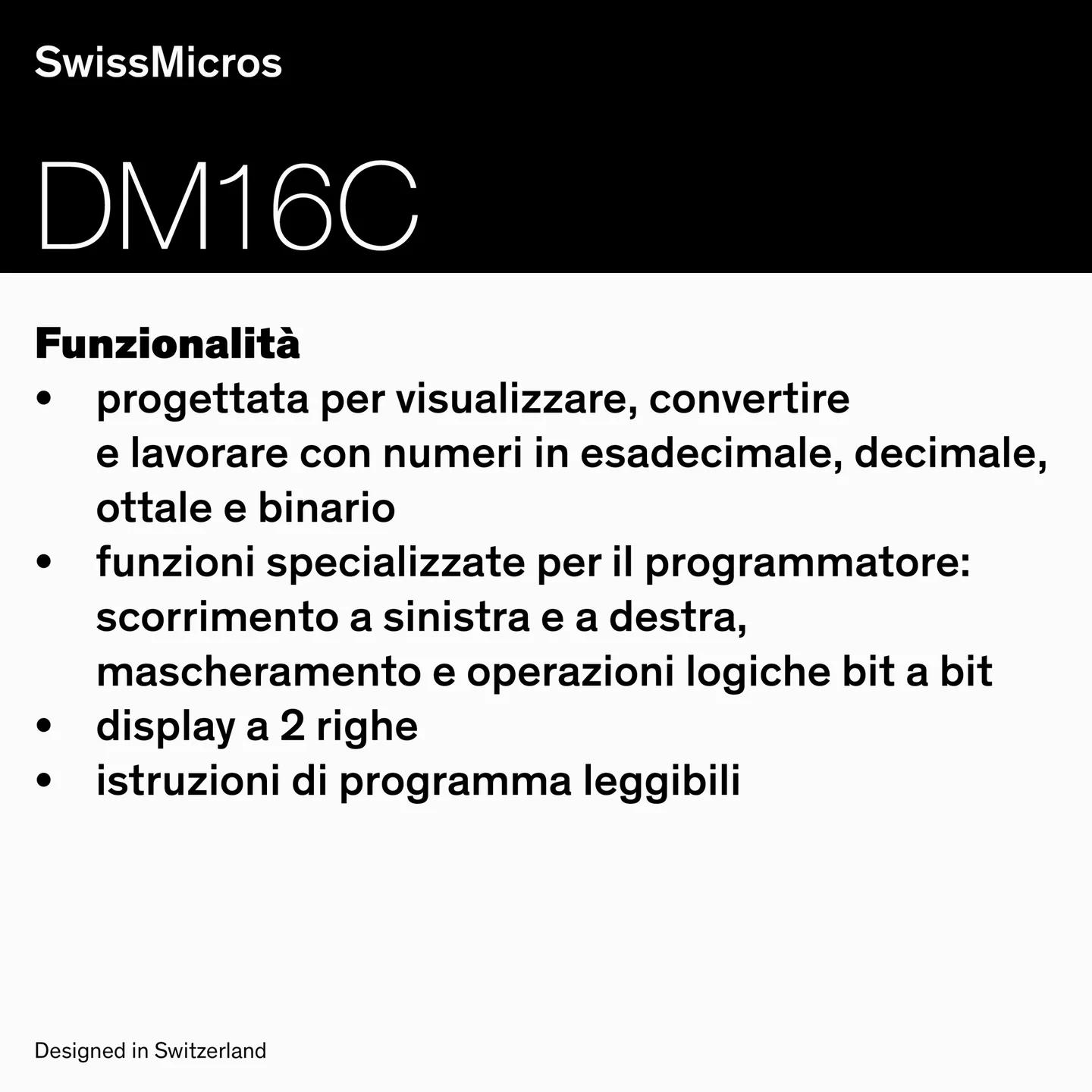 Calcolatrice per programmatori DM16C
