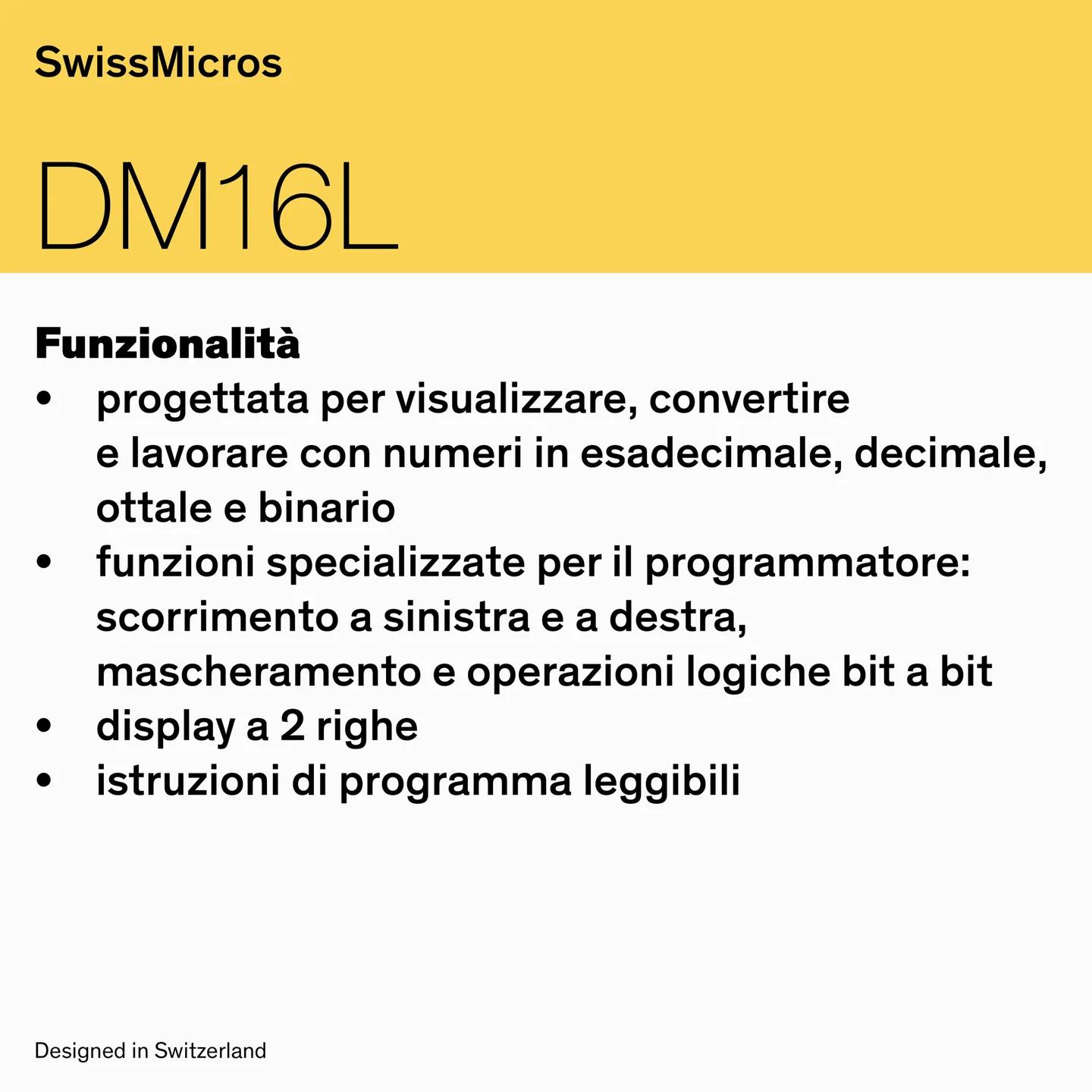 Calcolatrice per programmatori DM16L