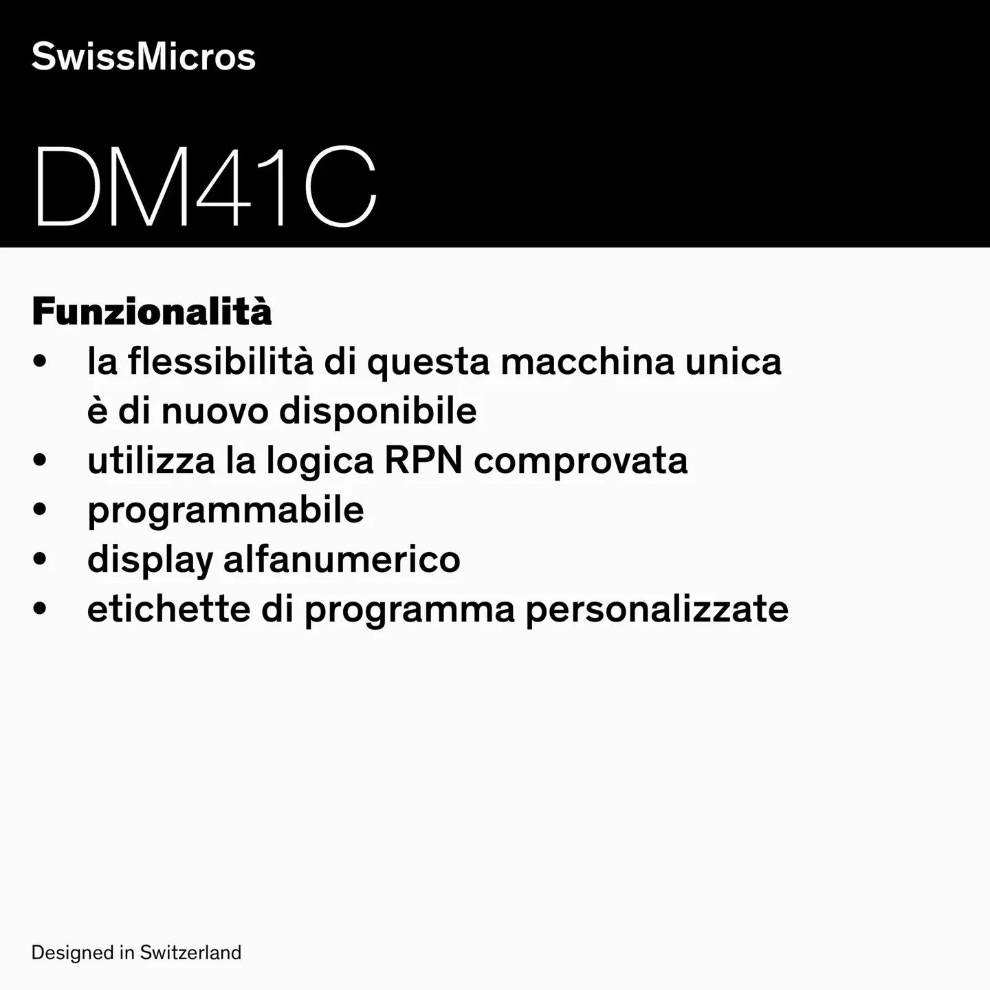 Calcolatrice di sistema DM41C