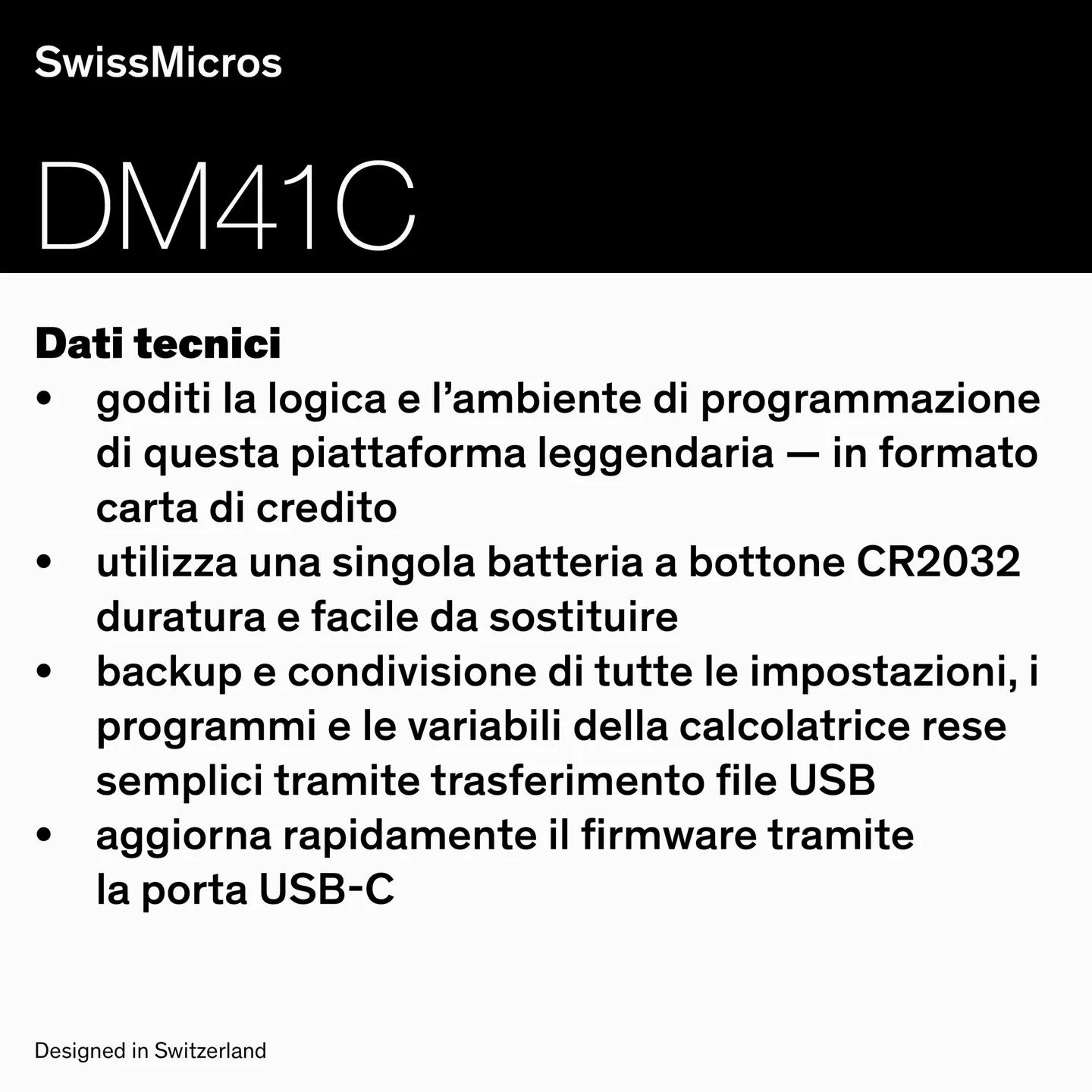 Calcolatrice di sistema DM41C