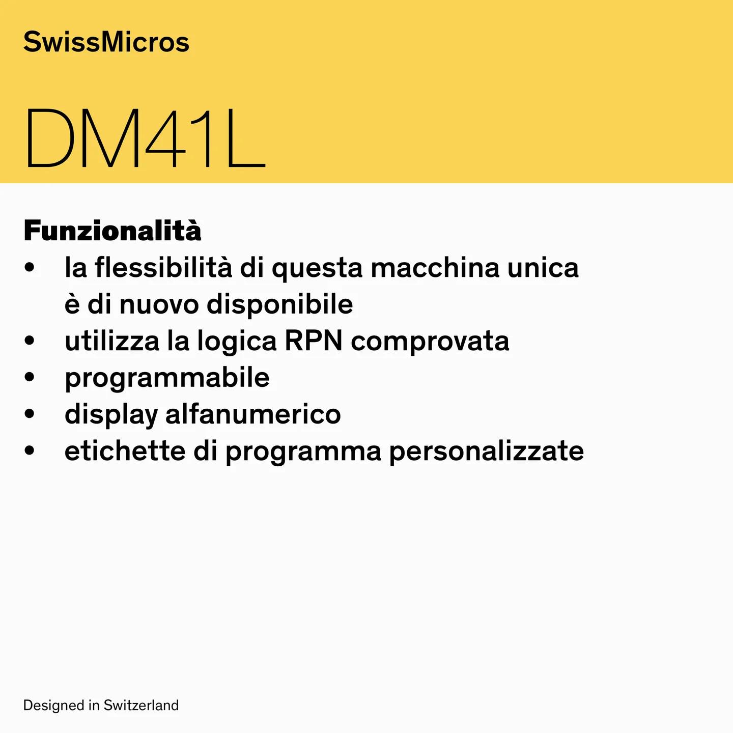 Calcolatrice del sistema DM41L
