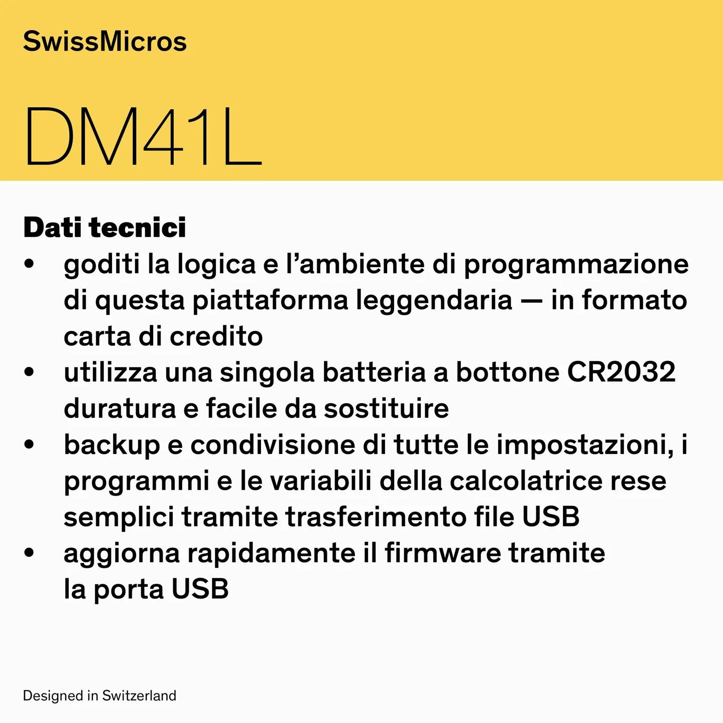 Calcolatrice del sistema DM41L