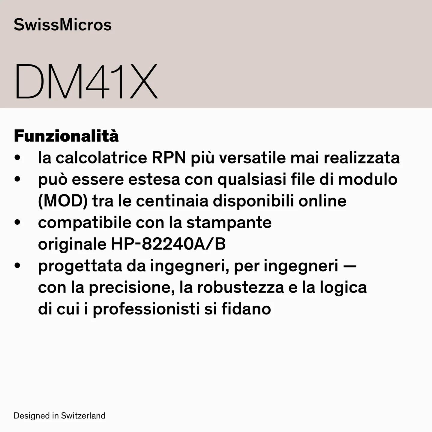 Calcolatrice del sistema DM41X