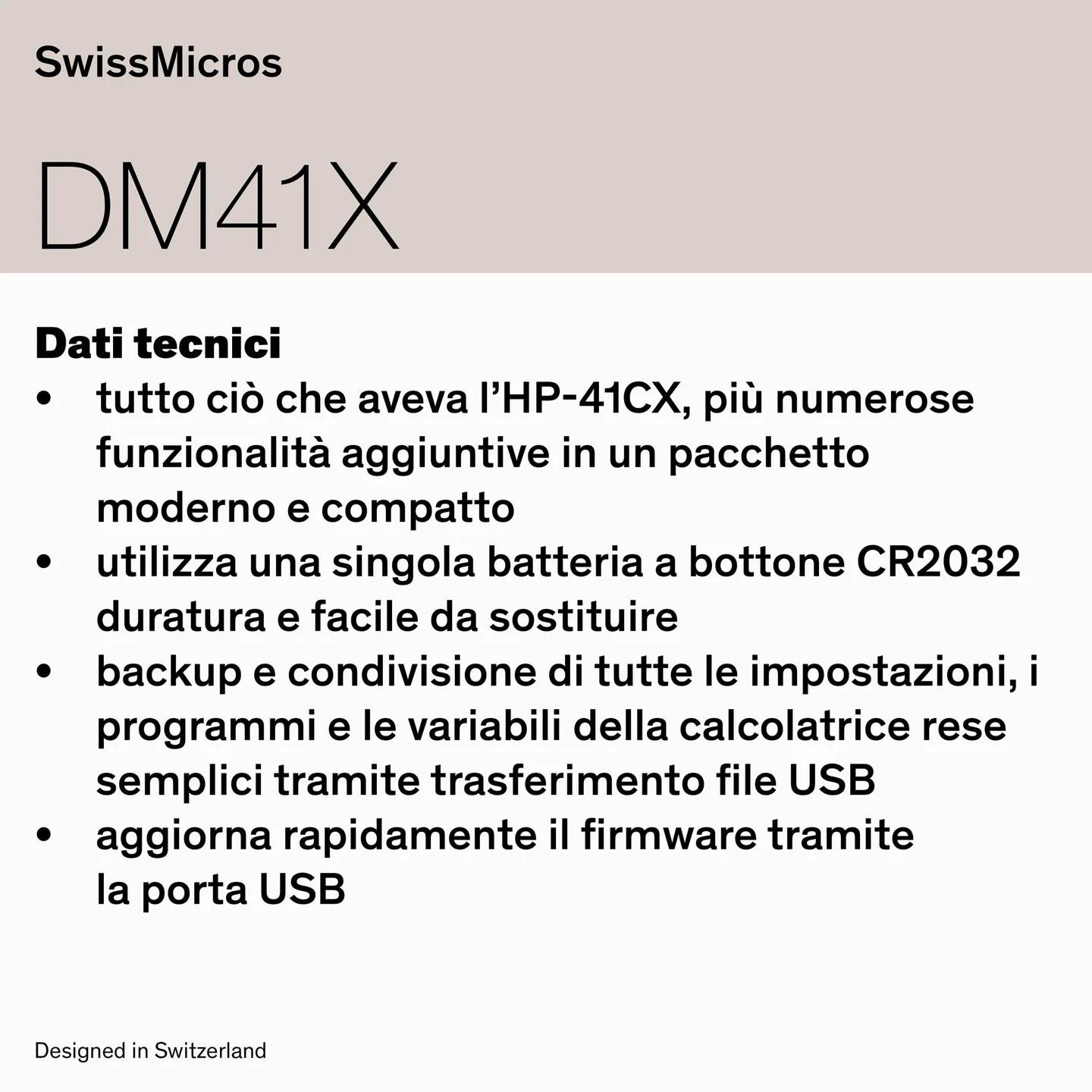 Calcolatrice del sistema DM41X
