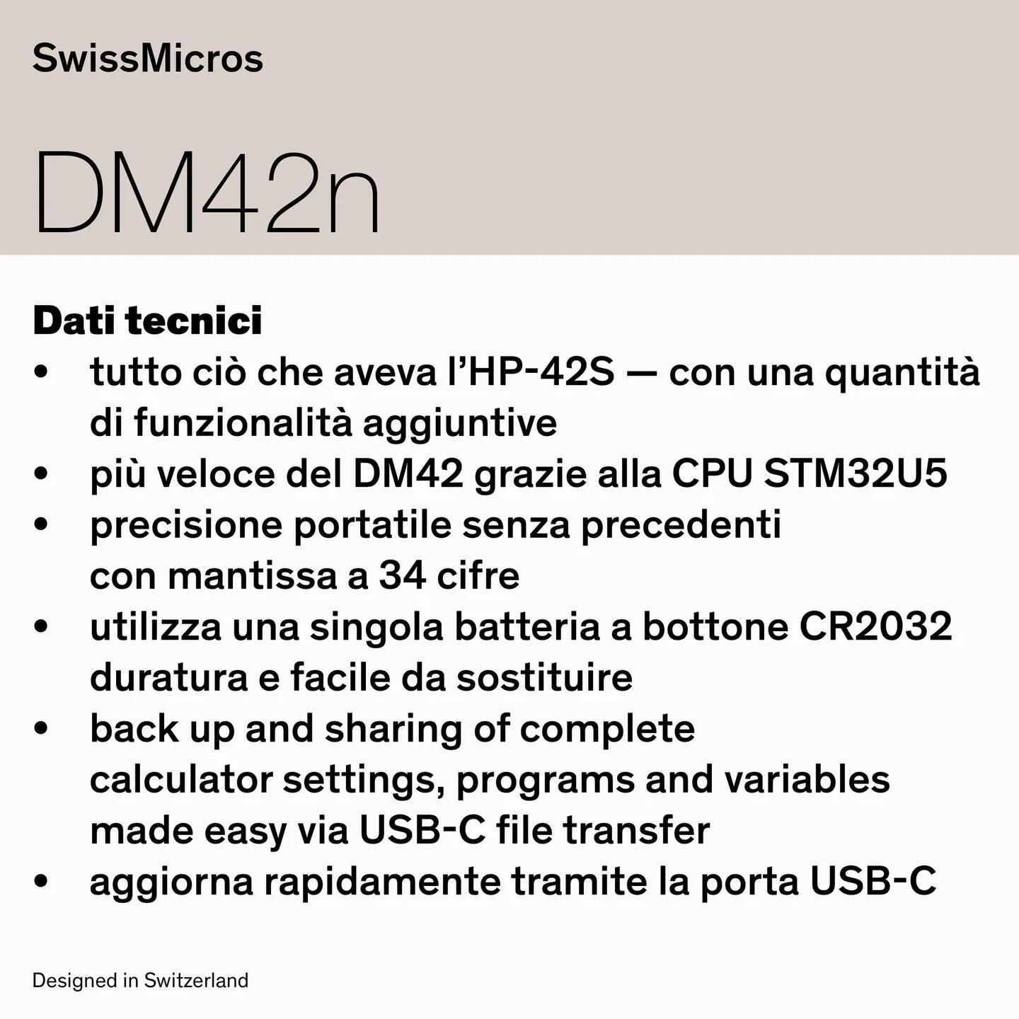 Calcolatrice scientifica DM42n